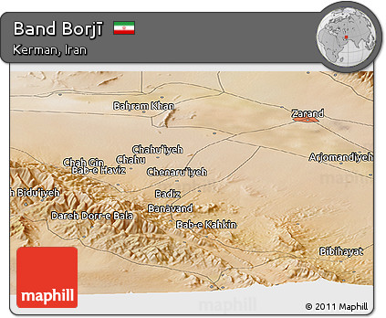Satellite Panoramic Map of Band Borjī