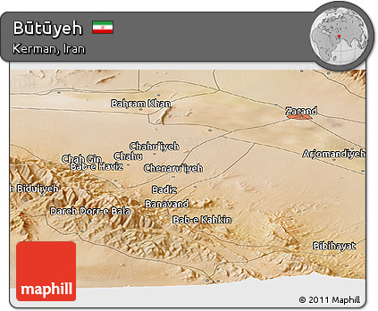 Satellite Panoramic Map of Būtūyeh