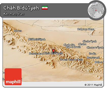Satellite Panoramic Map of Chāh Bīdū'īyeh