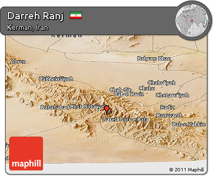 Satellite Panoramic Map of Darreh Ranj