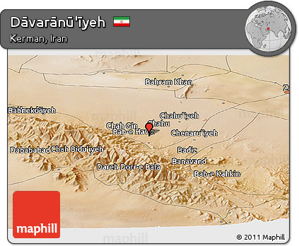 Satellite Panoramic Map of Dāvarānū'īyeh