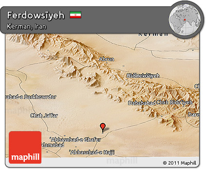 Satellite Panoramic Map of Ferdowsīyeh