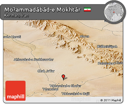 Satellite Panoramic Map of Moḩammadābād-e Mokhtār