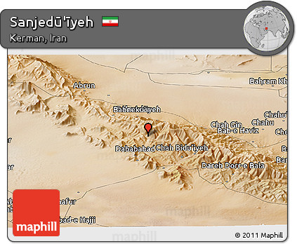 Satellite Panoramic Map of Sanjedū'īyeh