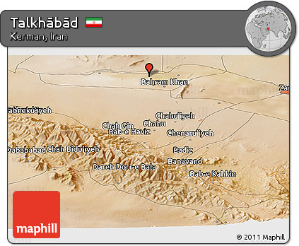 Satellite Panoramic Map of Talkhābād