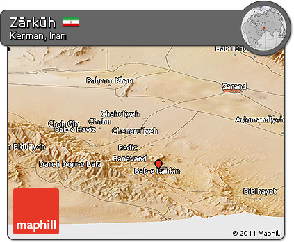 Satellite Panoramic Map of Zārkūh