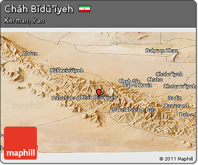 Satellite Panoramic Map of Chāh Bīdū'īyeh