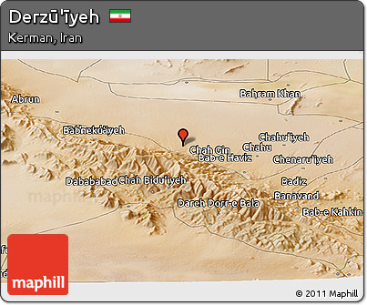 Satellite Panoramic Map of Derzū'īyeh