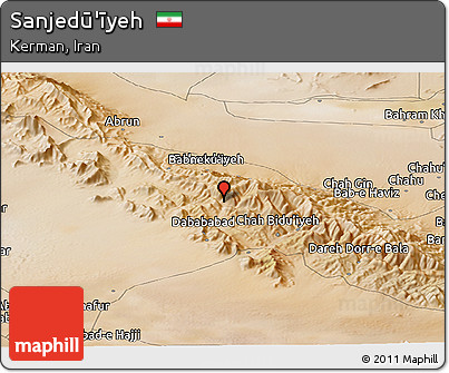 Satellite Panoramic Map of Sanjedū'īyeh