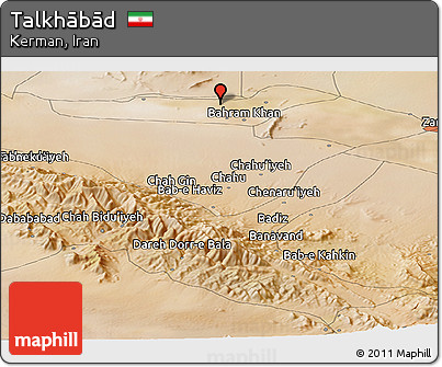 Satellite Panoramic Map of Talkhābād