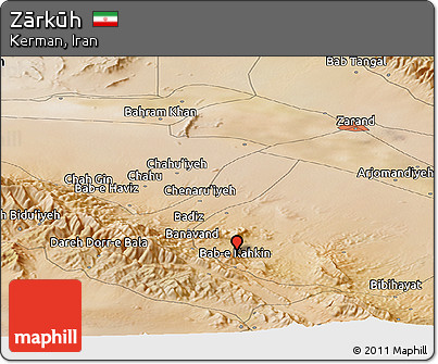 Satellite Panoramic Map of Zārkūh