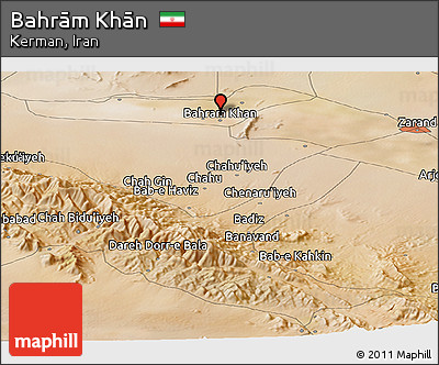 Satellite Panoramic Map of Bahrām Khān