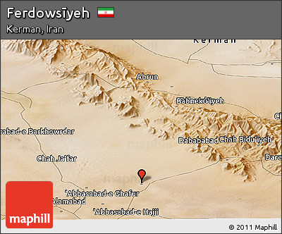 Satellite Panoramic Map of Ferdowsīyeh