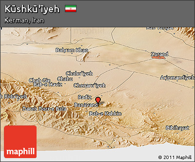 Satellite Panoramic Map of Kūshkū'īyeh