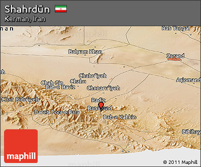 Satellite Panoramic Map of Shahrdūn
