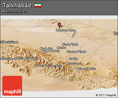 Satellite Panoramic Map of Talkhābād