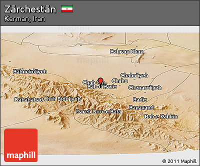 Satellite Panoramic Map of Zārchestān