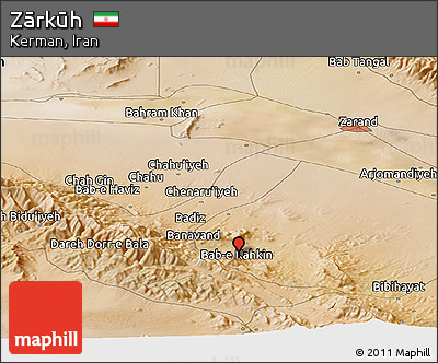 Satellite Panoramic Map of Zārkūh