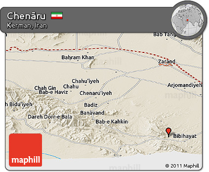 Shaded Relief Panoramic Map of Chenāru