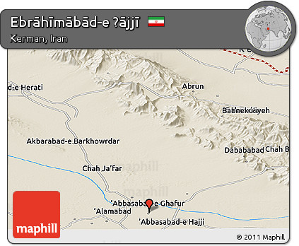 Shaded Relief Panoramic Map of Ebrāhīmābād-e Ḩājjī