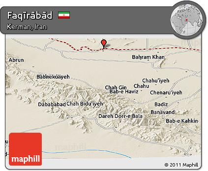 Shaded Relief Panoramic Map of Faqīrābād