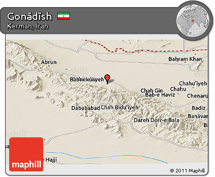 Shaded Relief Panoramic Map of Gonādīsh