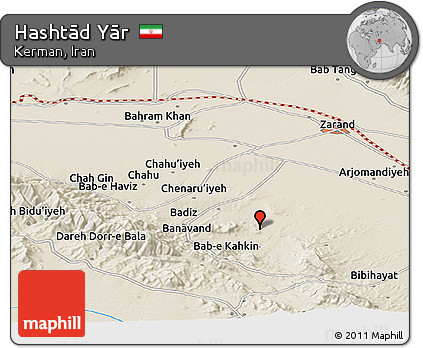 Shaded Relief Panoramic Map of Hashtād Yār