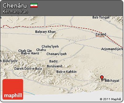 Shaded Relief Panoramic Map of Chenāru