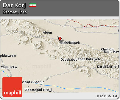 Shaded Relief Panoramic Map of Dar Korj