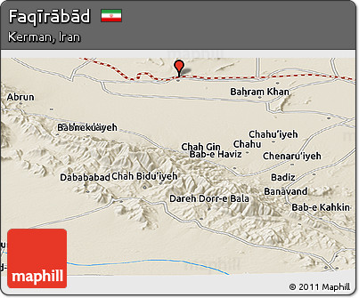 Shaded Relief Panoramic Map of Faqīrābād