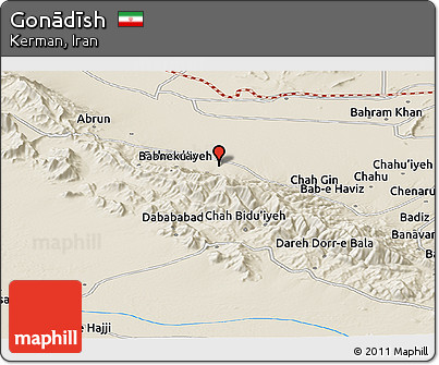 Shaded Relief Panoramic Map of Gonādīsh