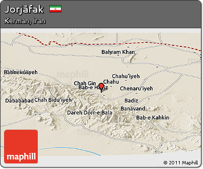 Shaded Relief Panoramic Map of Jorjāfak