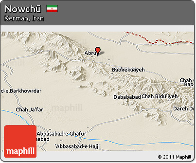 Shaded Relief Panoramic Map of Nowchū