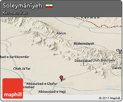 Shaded Relief Panoramic Map of Soleymānīyeh