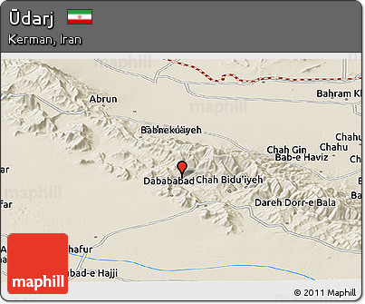 Shaded Relief Panoramic Map of Ūdarj