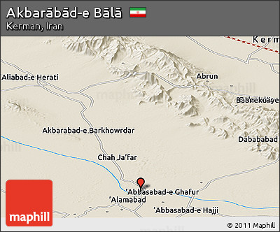 Shaded Relief Panoramic Map of Akbarābād-e Bālā