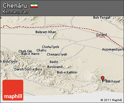 Shaded Relief Panoramic Map of Chenāru
