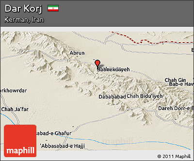 Shaded Relief Panoramic Map of Dar Korj