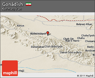 Shaded Relief Panoramic Map of Gonādīsh