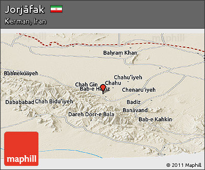 Shaded Relief Panoramic Map of Jorjāfak