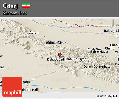 Shaded Relief Panoramic Map of Ūdarj