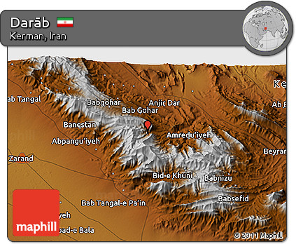 Physical 3D Map of Darāb