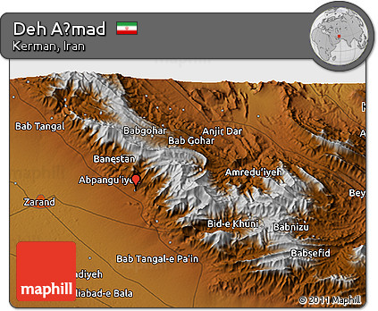 Physical 3D Map of Deh Aḩmad