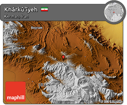 Physical 3D Map of Khārkū'īyeh