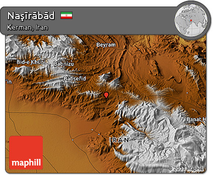 Physical 3D Map of Naşīrābād