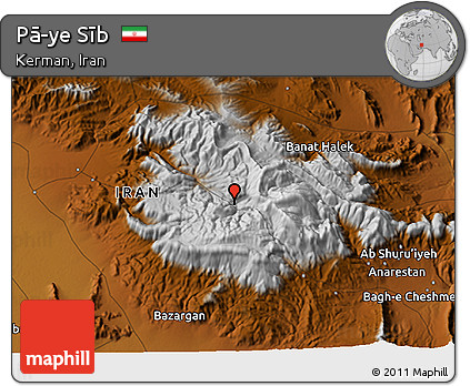 Physical 3D Map of Pā-ye Sīb