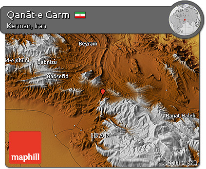 Physical 3D Map of Qanāt-e Garm