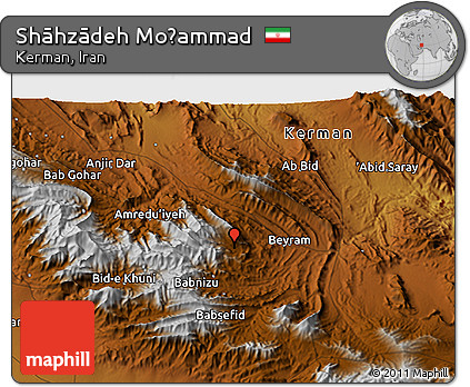 Physical 3D Map of Shāhzādeh Moḩammad