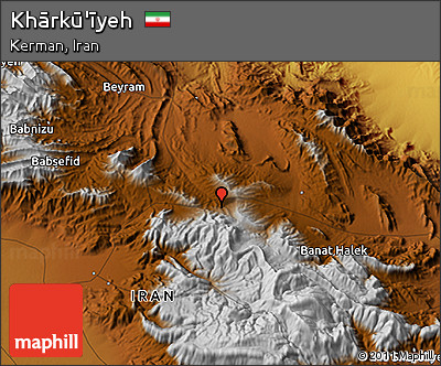 Physical 3D Map of Khārkū'īyeh