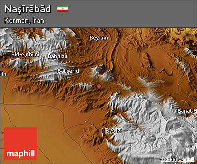 Physical 3D Map of Naşīrābād